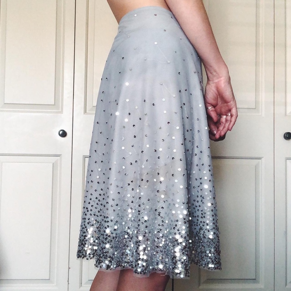 Vintage Silver Sequin Skirt